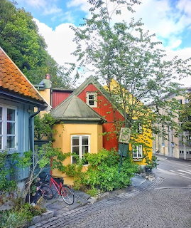 Colorful Scandinavian Village Street