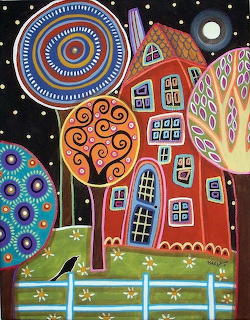 Abstract House Night Scene