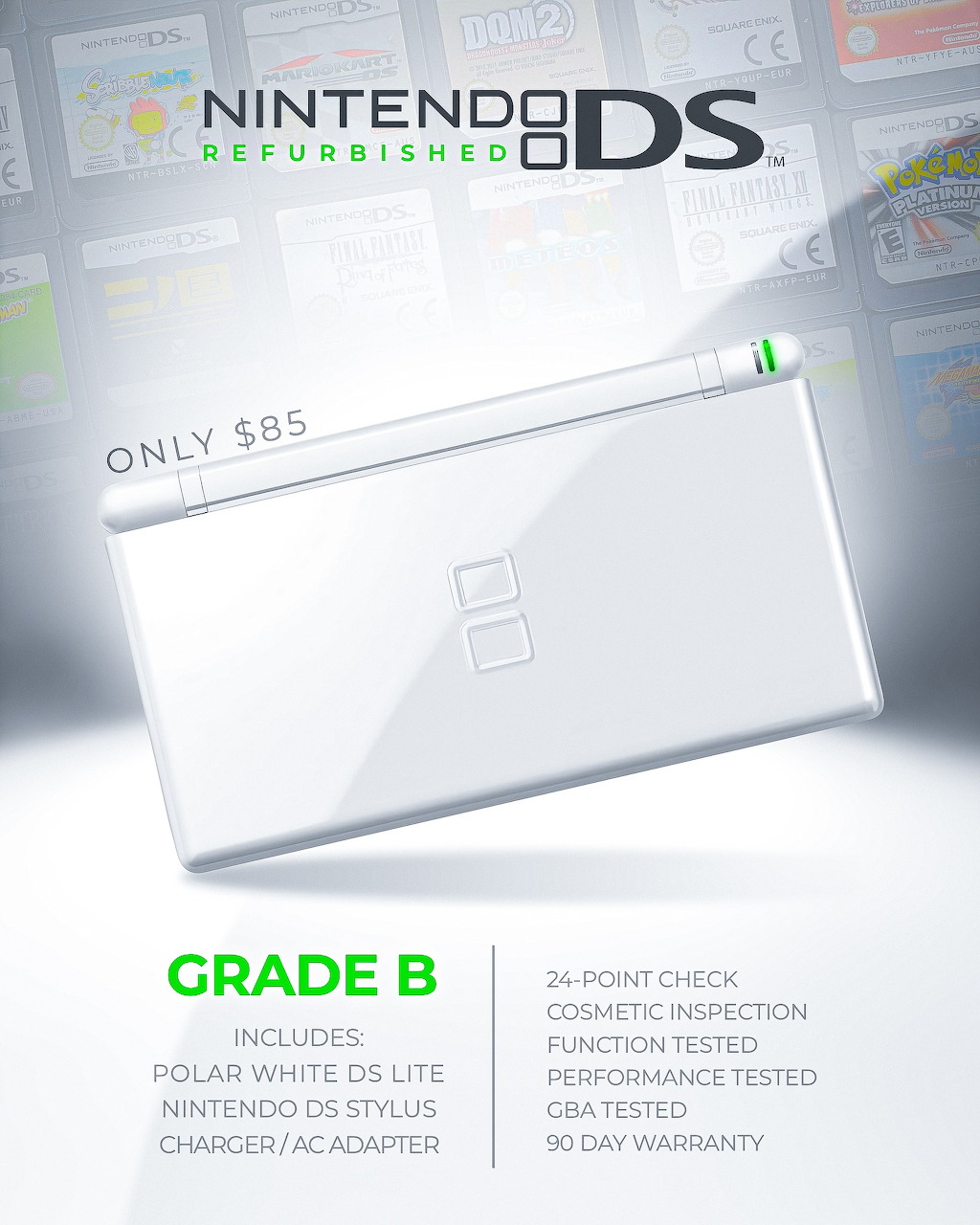 Nintendo DS handheld game console with dual screens and control buttons