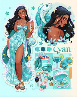 Cyan Character Reference Sheet