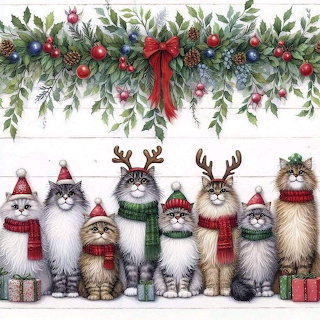 Christmas Cats Garland