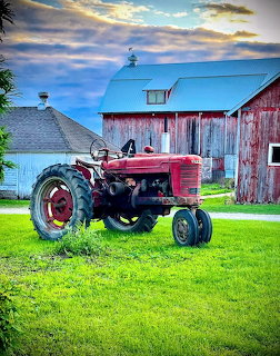 Vintage Red Farmall Tractor
