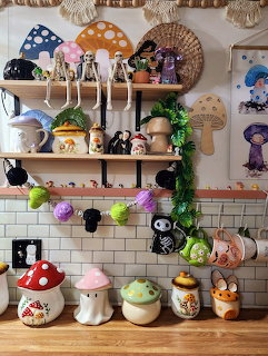 Whimsical Kitchen Shelf Display