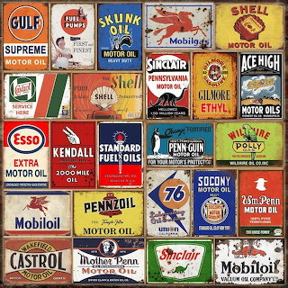 Vintage Motor Oil Signs Collage