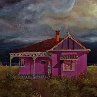 Purple Cottage Painting