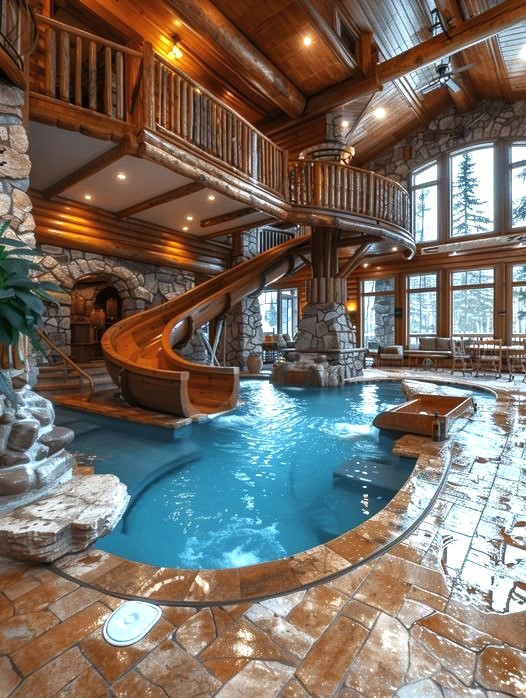 Luxury Log Cabin Indoor Pool