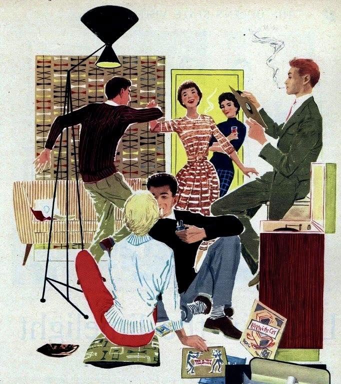 Mid Century Party Scene