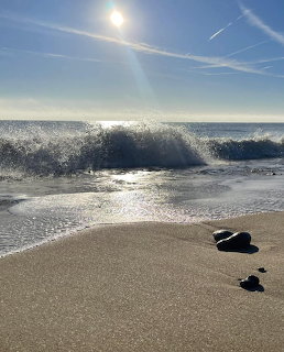 Breaking Ocean Wave on Beach