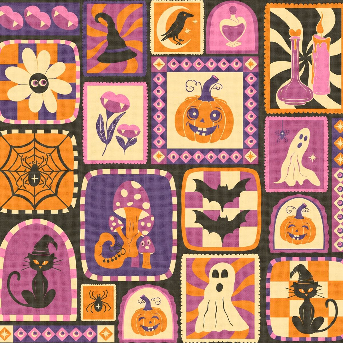 Halloween Patchwork Quilt Pattern