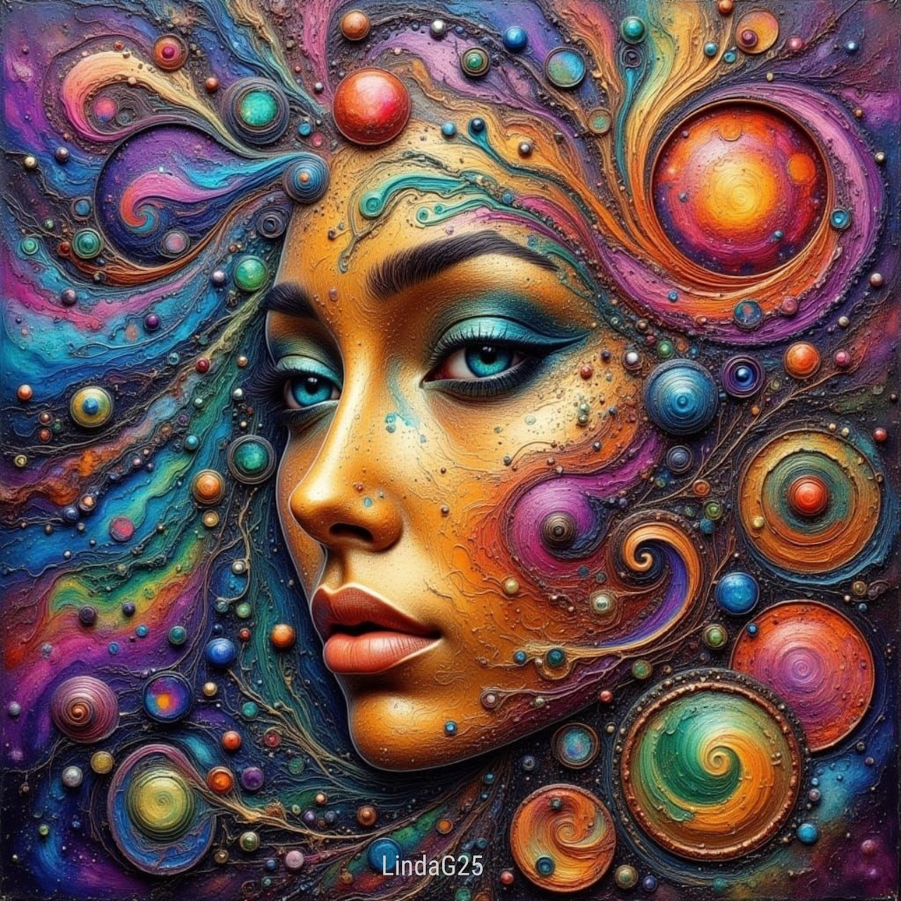Woman in Swirls