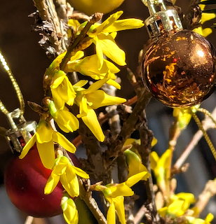 Forsythia with Ornaments