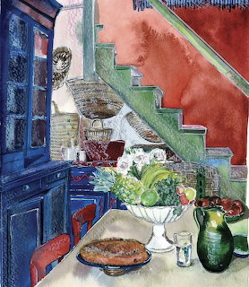 Kitchen Interior Watercolor