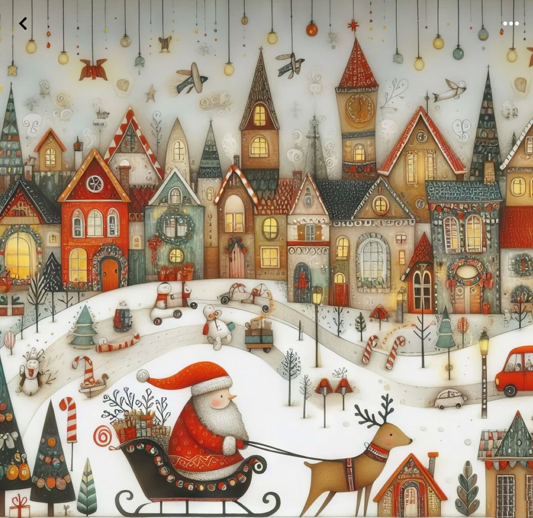 Christmas Village Santa Sleigh