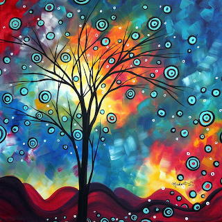 Abstract Tree Rainbow Sky