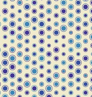 Abstract pattern of blue and purple circles on a beige background