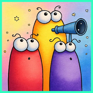 Cartoon Telescope Creatures