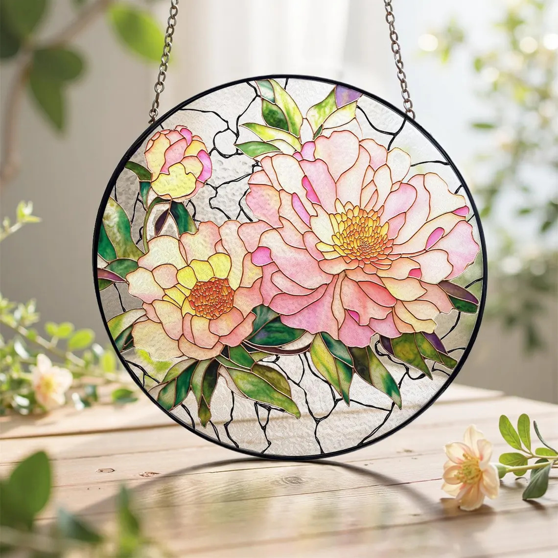 Peony Suncatcher
