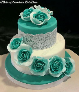 Teal Rose Cake