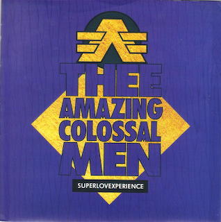 Purple cover art with a yellow geometric logo and The Amazing Colossal Men text