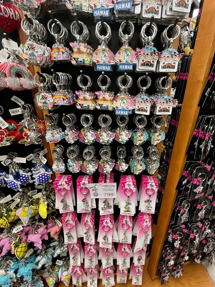 Hawaii ABC Store entrance with tropical signs and beach merchandise on display