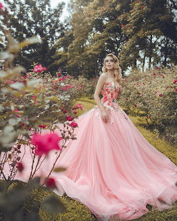 Pink Floral Ball Gown