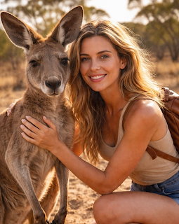 Lady and Kangaroo