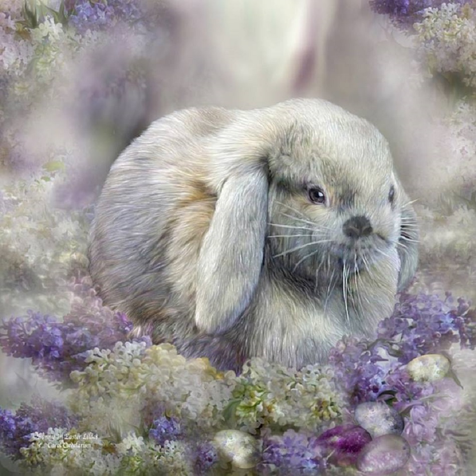 Easter Bunny in Flowers