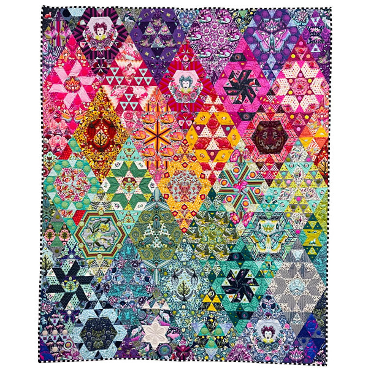 Colorful Hexagon Quilt Pattern