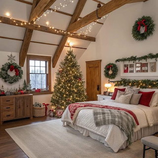 Christmas Bedroom Interior