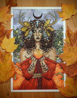Mabon Harvest Goddess Illustration