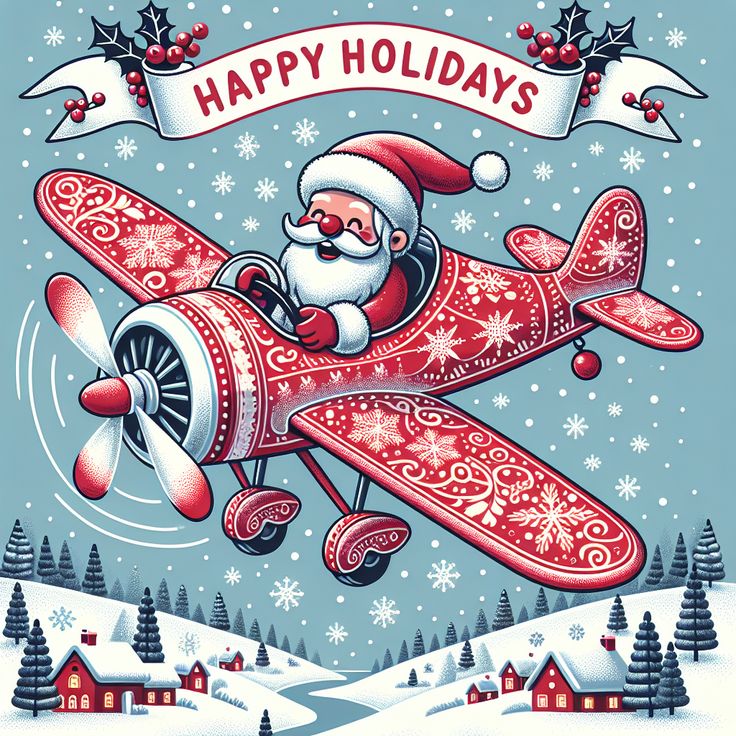 Santa Holiday Airplane