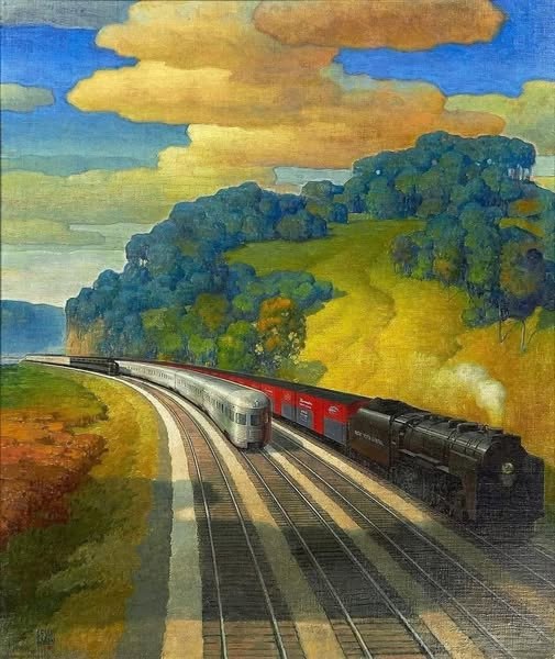 Vintage Steam Train Landscape