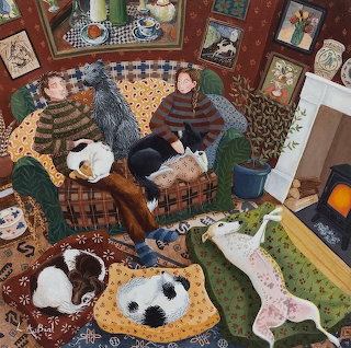 Dogs on Cozy Couch