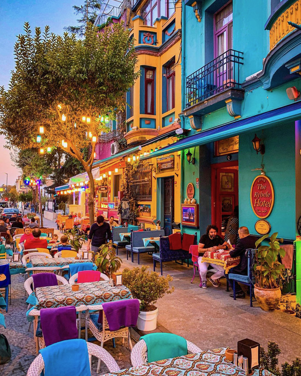 Colorful Cafe Street