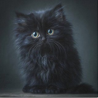 Black Fluffy Kitten