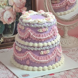 Purple Decorated Birthday Cake