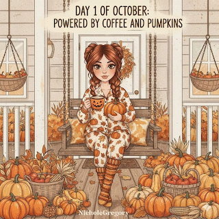 Autumn Girl with Pumpkins
