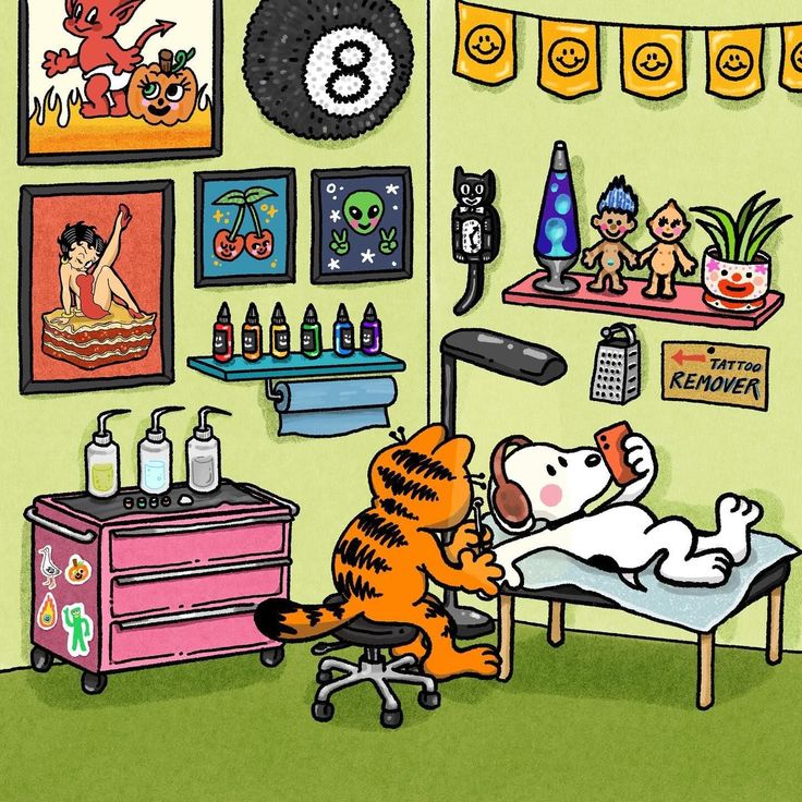 Snoopy and Garfield Cartoon
