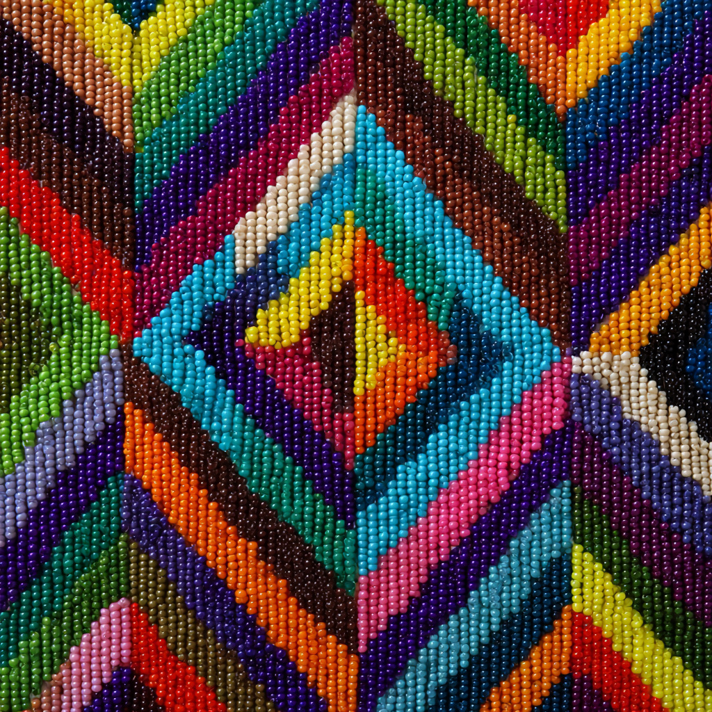 Colorful Beaded Diamond Pattern