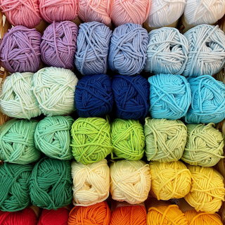 Colorful Yarn Balls Rainbow Display