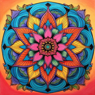Colorful Mandala Flower Design