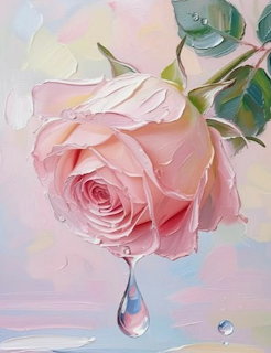 Pink Rose Oil Painting