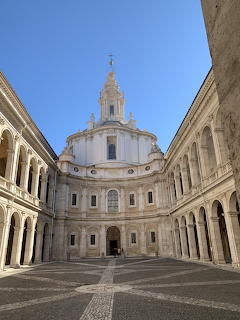 Sant'Ivo alla Sapienza church courtyard with spiral dome in Rome