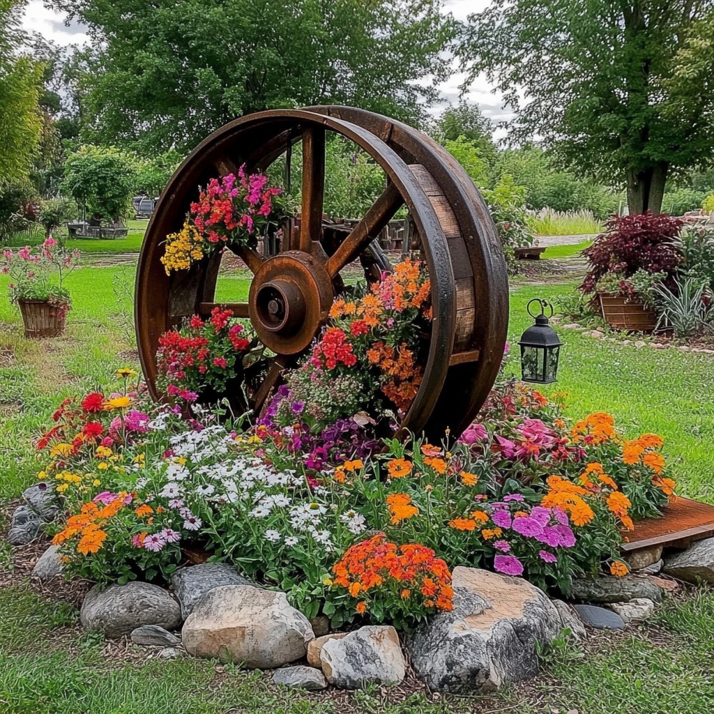 Rustic Garden Wheel