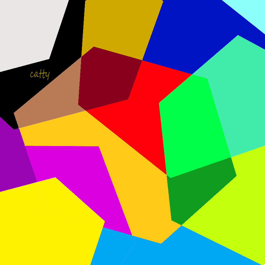 Abstract geometric shapes in vivid colors forming an angular colorful pattern