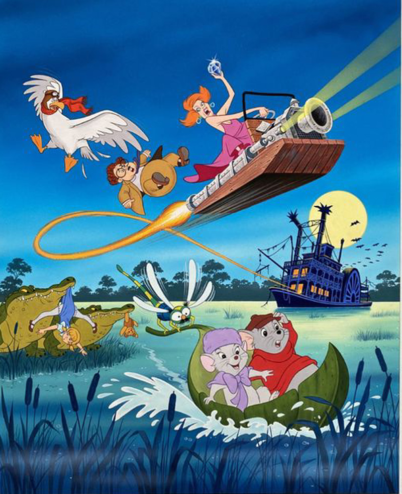 The Rescuers 1977 Disney animated film poster with mouse characters