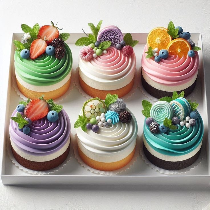 Decorated Fruit Cupcakes