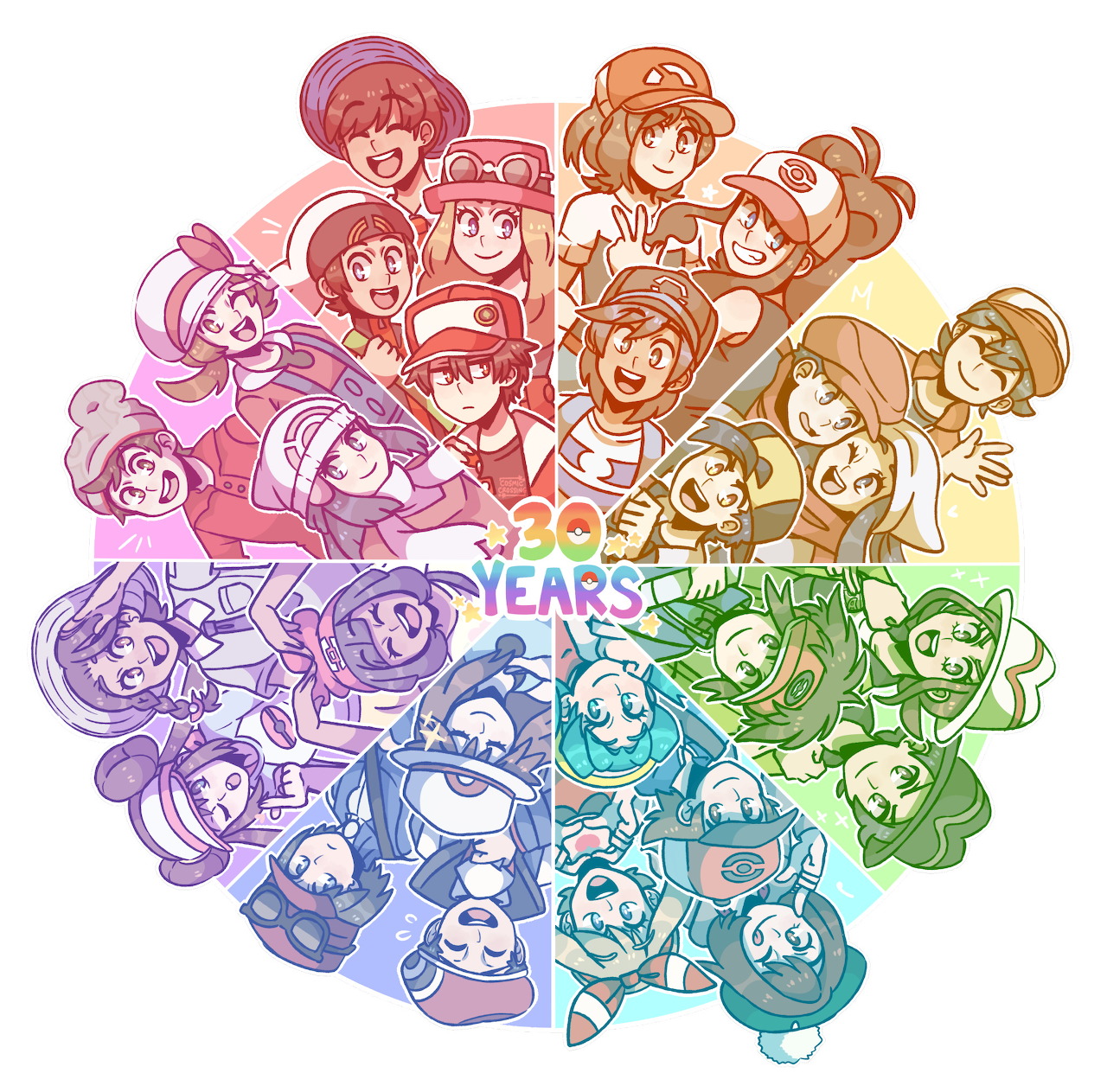 Pokemon Girls Rainbow Collage