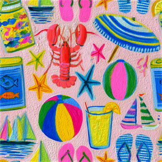 Summer Beach Items Pattern
