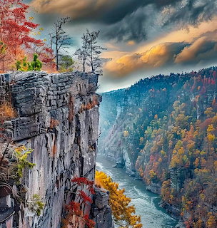 Dramatic Cliff Gorge Landscape